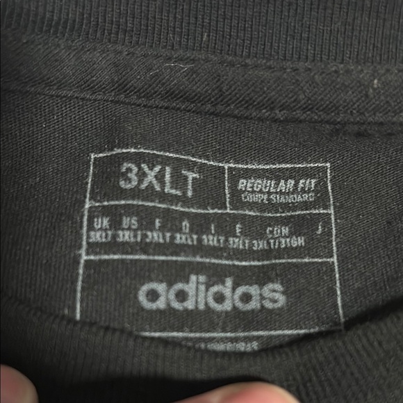 Adidas Men's Black T-Shirt with Blue Stripes 3xlt 3xl tall - Picture 4 of 5